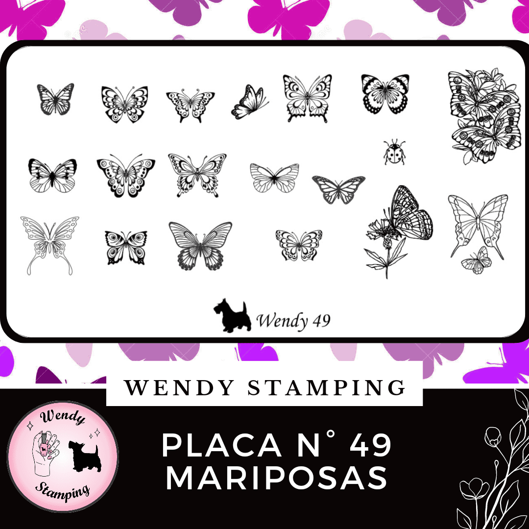 Placa Stamping N 49 Mariposas