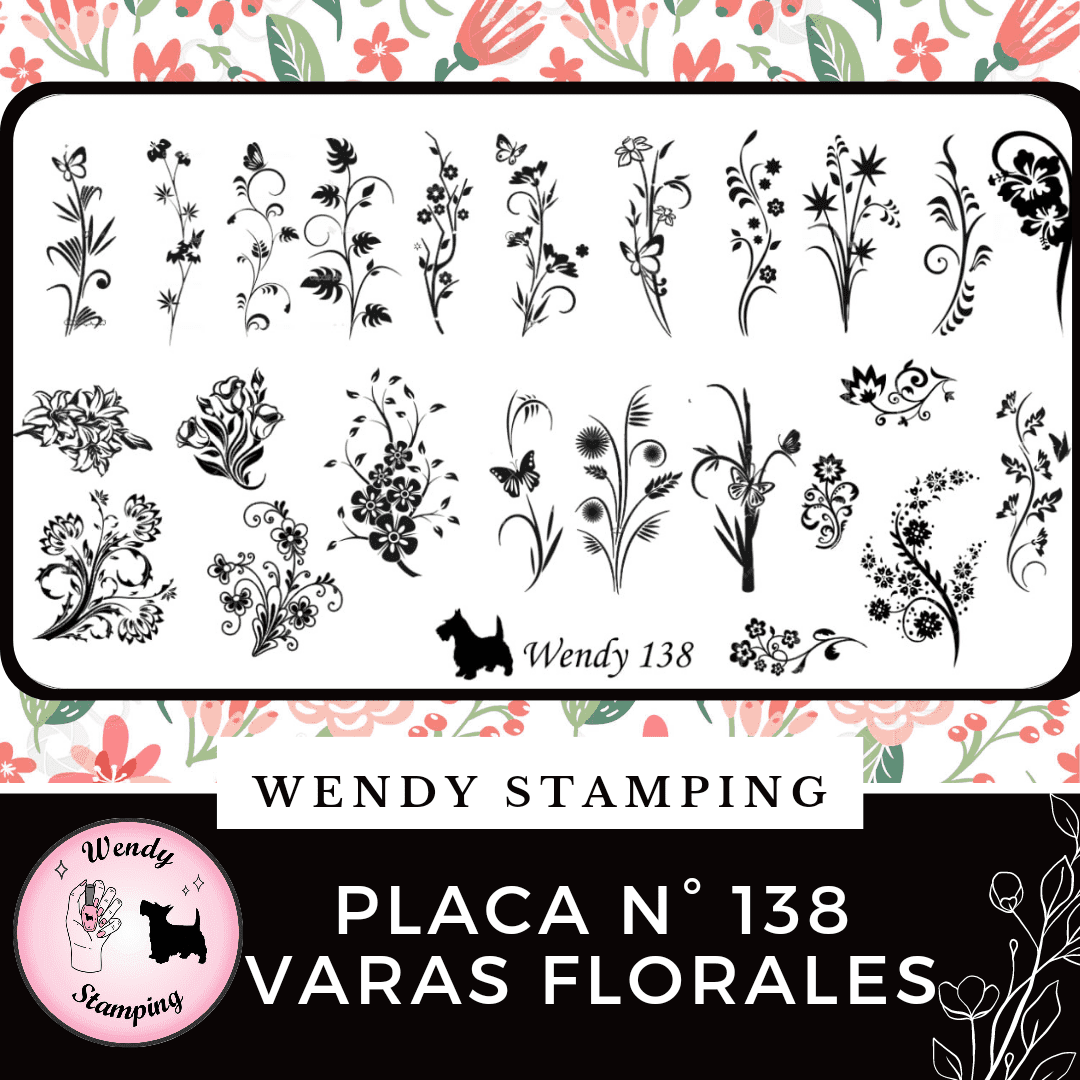 Placa Stamping N 138 Varas Florales