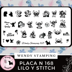Placa Stamping N 168 Lilo y Stitch