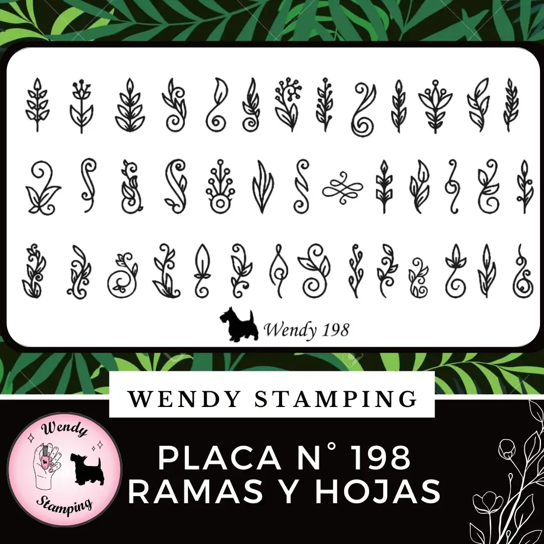 Placa Stamping N 198 Ramas y Hojas