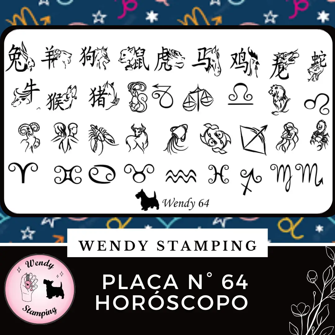 Placa Stamping N 64 Horóscopo