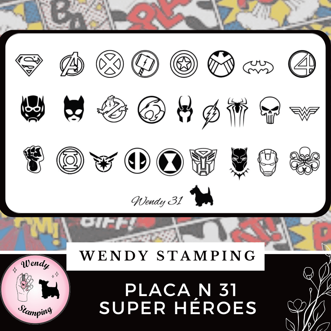 Placa Stamping N 31 Super Héroes