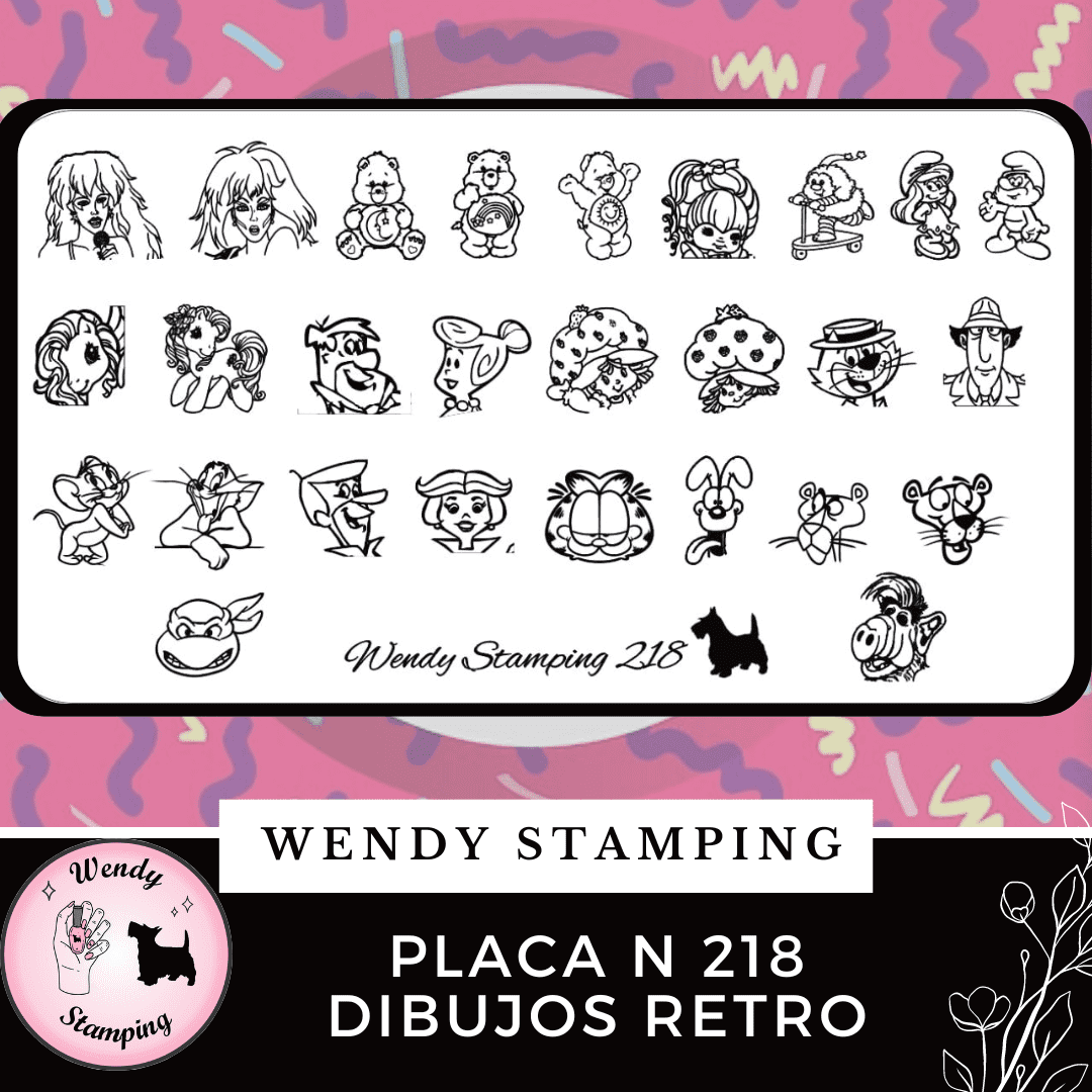 Placa Stamping N 218 Dibujos Retro