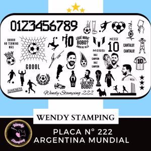 Placa Stamping N222 Argentina Mundial