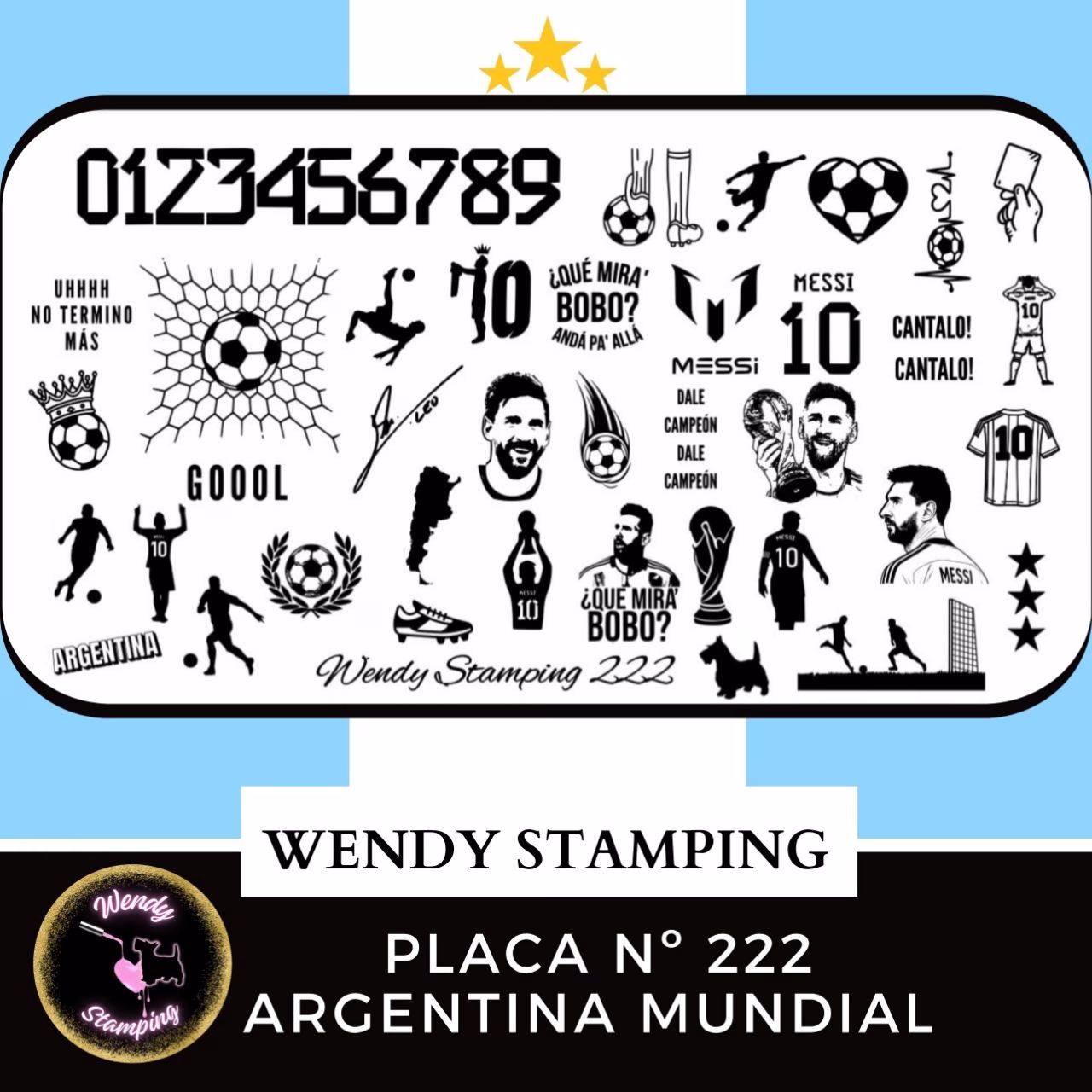Placa Stamping N222 Argentina Mundial
